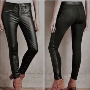 Pilcro black faux leather front pants -size 28